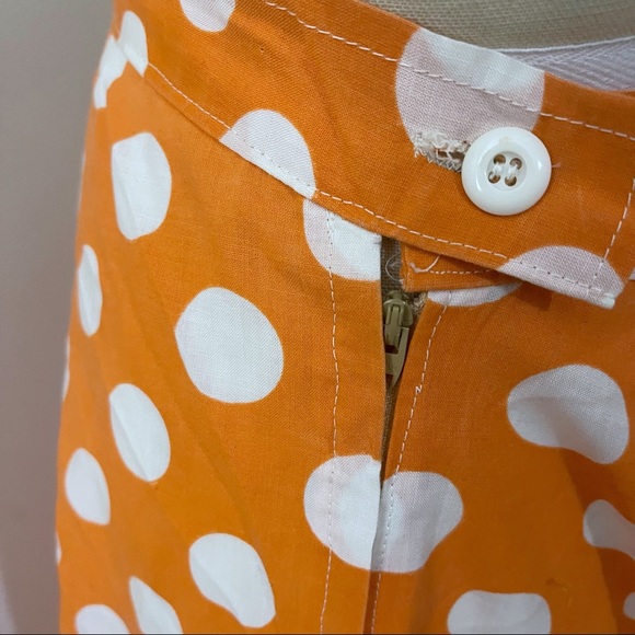 Vintage Polka Dots Orange and White Circle Skirt - Picture 8 of 11